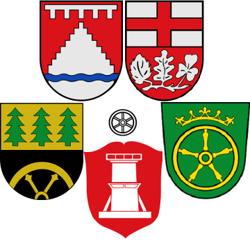 Wappen von Bad Laer, Bad Rothenfelde, Dissen, Glandorf und Hilter